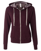 Independent Trading Co. Unisex Heathered French Terry Full-Zip Hooded Sweatshirt PRM90HTZ
