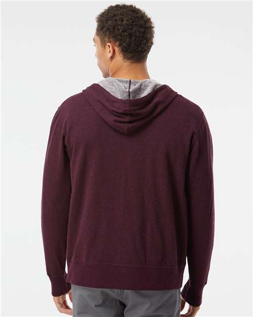 Independent Trading Co. Unisex Heathered French Terry Full-Zip Hooded Sweatshirt PRM90HTZ