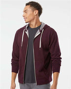 Independent Trading Co. Unisex Heathered French Terry Full-Zip Hooded Sweatshirt PRM90HTZ