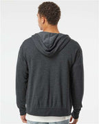 Independent Trading Co. Unisex Heathered French Terry Full-Zip Hooded Sweatshirt PRM90HTZ