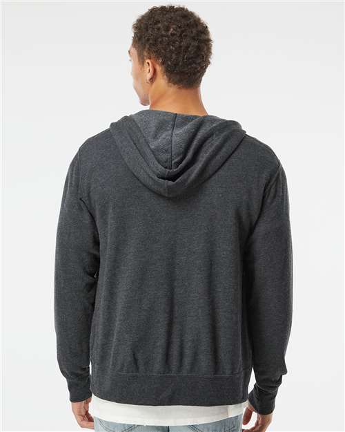 Independent Trading Co. Unisex Heathered French Terry Full-Zip Hooded Sweatshirt PRM90HTZ