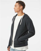 Independent Trading Co. Unisex Heathered French Terry Full-Zip Hooded Sweatshirt PRM90HTZ