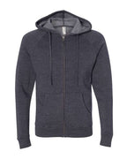 Independent Trading Co. Unisex Special Blend Raglan Full-Zip Hooded Sweatshirt PRM33SBZ