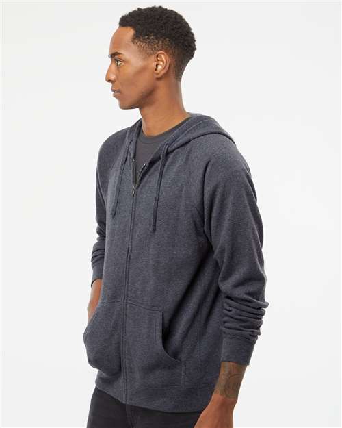 Independent Trading Co. Unisex Special Blend Raglan Full-Zip Hooded Sweatshirt PRM33SBZ