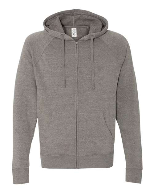 Independent Trading Co. Unisex Special Blend Raglan Full-Zip Hooded Sweatshirt PRM33SBZ