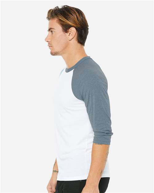 BELLA + CANVAS Unisex Three-Quarter Sleeve Baseball Tee 3200