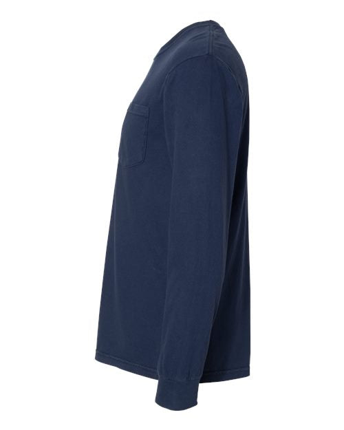 Comfort Colors Unisex Garment-Dyed Heavyweight Long Sleeve Pocket T-Shirt 4410