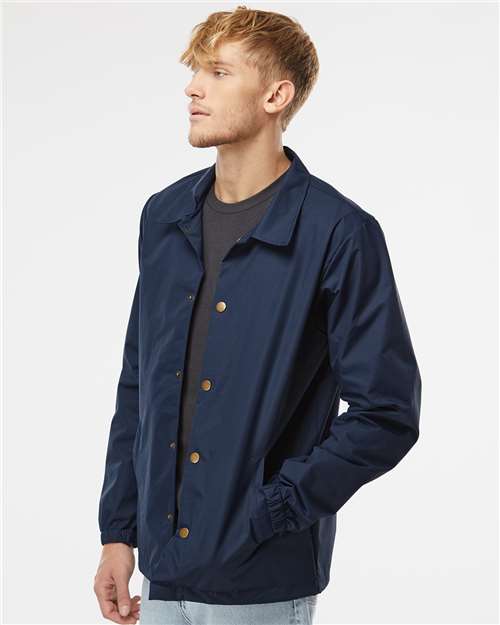 Independent Trading Co. Men's Water-Resistant Windbreaker Coach’s Jacket EXP99CNB