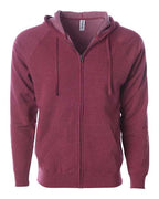Independent Trading Co. Unisex Special Blend Raglan Full-Zip Hooded Sweatshirt PRM33SBZ