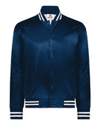 Augusta Sportswear Unisex Satin Baseball Jacket Striped Trim 3610