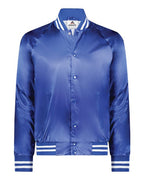 Augusta Sportswear Unisex Satin Baseball Jacket Striped Trim 3610
