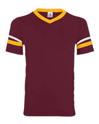 Augusta Sportswear V-Neck Jersey with Striped Sleeves 360