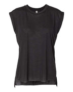 BELLA + CANVAS Women’s Flowy Rolled Cuffs Muscle Tee 8804