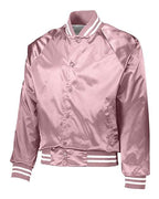 Augusta Sportswear Unisex Satin Baseball Jacket Striped Trim 3610