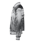 Augusta Sportswear Unisex Satin Baseball Jacket Striped Trim 3610