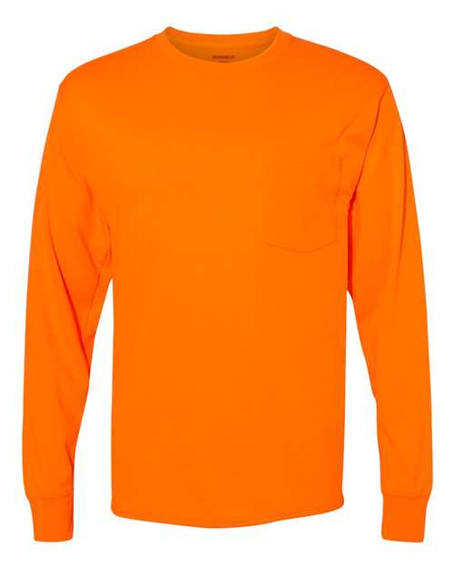 Hanes Unisex Workwear Long Sleeve Pocket T-Shirt W120