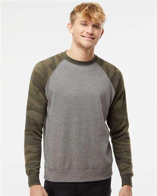 Independent Trading Co. Unisex Special Blend Raglan Crewneck Sweatshirt PRM30SBC