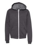 BELLA + CANVAS Youth Sponge Fleece Full-Zip Hoodie Sweatshirt 3739Y