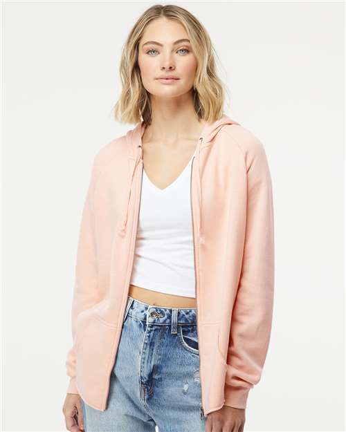 Independent Trading Co. Women's California Wave Wash Full-Zip Hooded Sweatshirt PRM2500Z