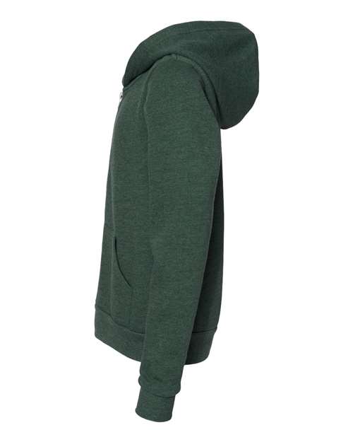 BELLA + CANVAS Youth Sponge Fleece Full-Zip Hoodie Sweatshirt 3739Y
