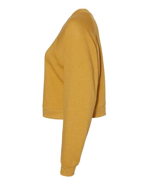 BELLA + CANVAS Women's Crop Raglan Fleece Crewneck Sweatshirt 7505