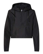 Independent Trading Co. Women's Lightweight Quarter-Zip Pullover Crop Windbreaker EXP64CRP