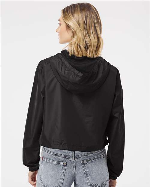 Independent Trading Co. Women's Lightweight Quarter-Zip Pullover Crop Windbreaker EXP64CRP