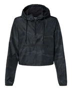 Independent Trading Co. Women's Lightweight Quarter-Zip Pullover Crop Windbreaker EXP64CRP