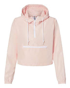 Independent Trading Co. Women's Lightweight Quarter-Zip Pullover Crop Windbreaker EXP64CRP