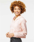 Independent Trading Co. Women's Lightweight Quarter-Zip Pullover Crop Windbreaker EXP64CRP