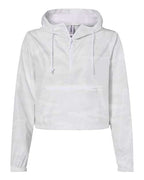 Independent Trading Co. Women's Lightweight Quarter-Zip Pullover Crop Windbreaker EXP64CRP