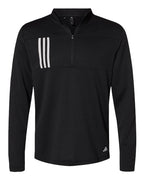 Adidas Men's 3-Stripes Double-Knit Quarter-Zip Pullover A482