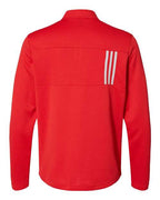 Adidas Men's 3-Stripes Double-Knit Quarter-Zip Pullover A482