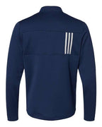 Adidas Men's 3-Stripes Double-Knit Quarter-Zip Pullover A482