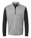 Adidas Men's Ultimate365 Heather Block Print Quarter-Zip Pullover A522