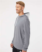 Adidas Men's Textured Mixed Media Midweight Hooded Sweatshirt A530