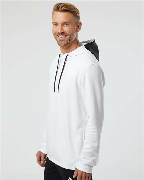 Adidas Men's Textured Mixed Media Midweight Hooded Sweatshirt A530