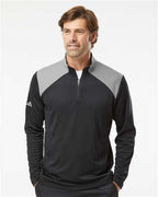 Adidas Men's Textured Mixed Media Quarter-Zip Pullover A532