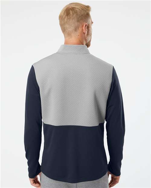 Adidas Men's Textured Mixed Media Quarter-Zip Pullover A532