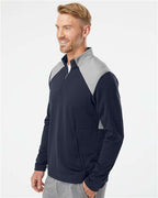 Adidas Men's Textured Mixed Media Quarter-Zip Pullover A532