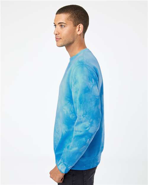 Independent Trading Co. Unisex Midweight Tie-Dyed Crewneck Sweatshirt PRM3500TD