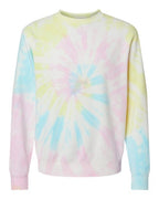 Independent Trading Co. Unisex Midweight Tie-Dyed Crewneck Sweatshirt PRM3500TD
