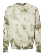 Independent Trading Co. Unisex Midweight Tie-Dyed Crewneck Sweatshirt PRM3500TD