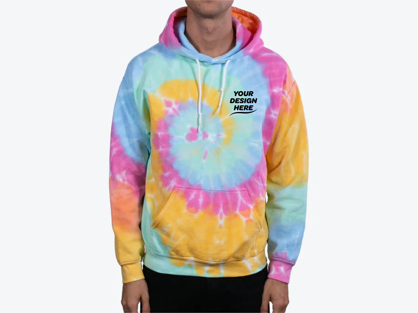 Custom Adult Tie-Dye Pullover Hoodie – Add Your Logo or Design