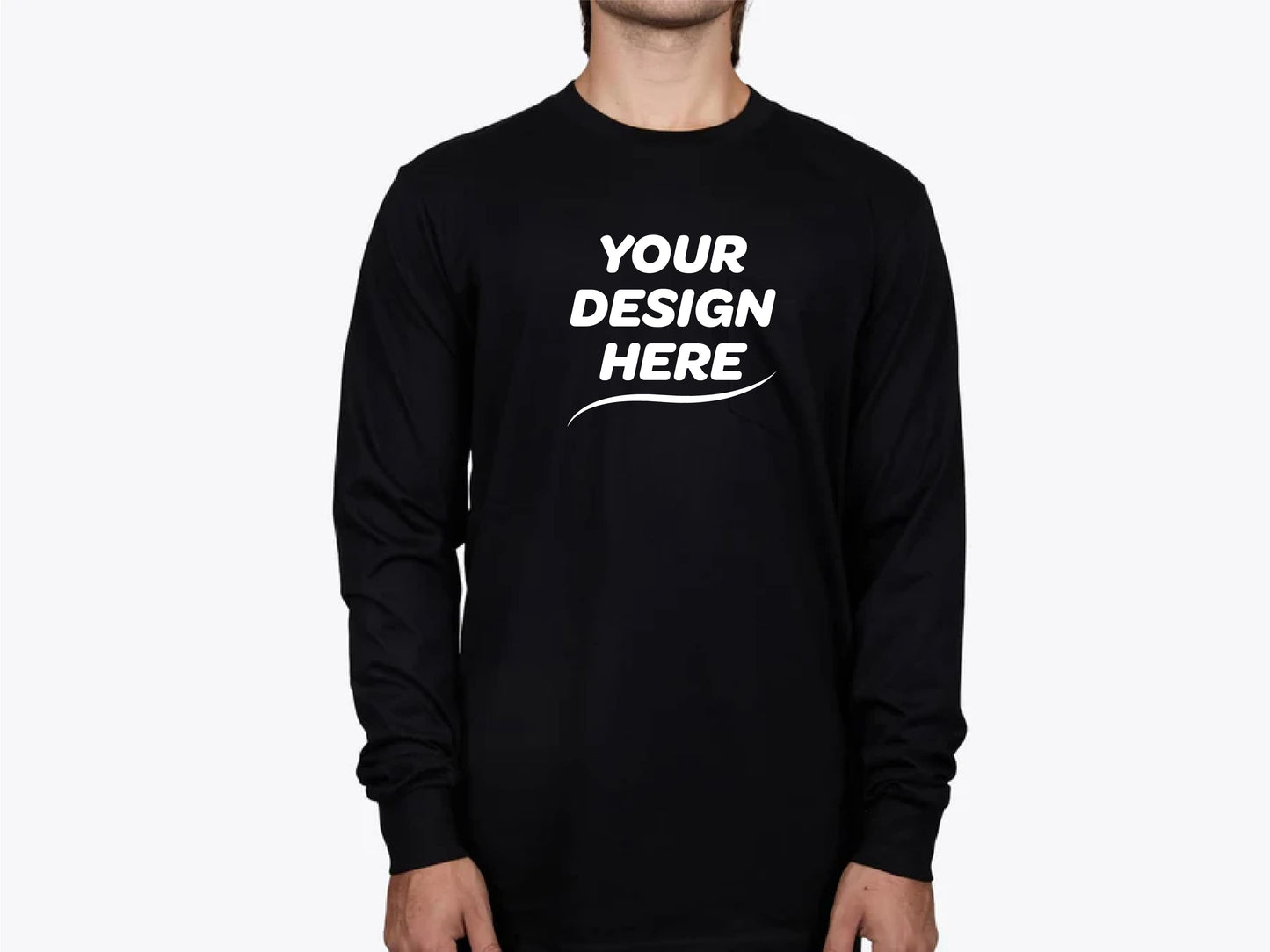 Custom Classic Pocket Long Sleeve T-Shirt – Add Your Logo or Design
