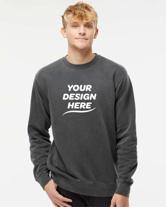 Custom Midweight Pigment-Dyed Crewneck Sweatshirt – Add Your Logo or Design