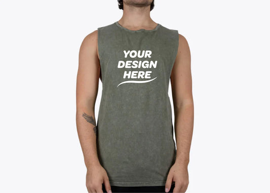 Custom Stone Wash Barnard Tank – Add Your Logo or Design