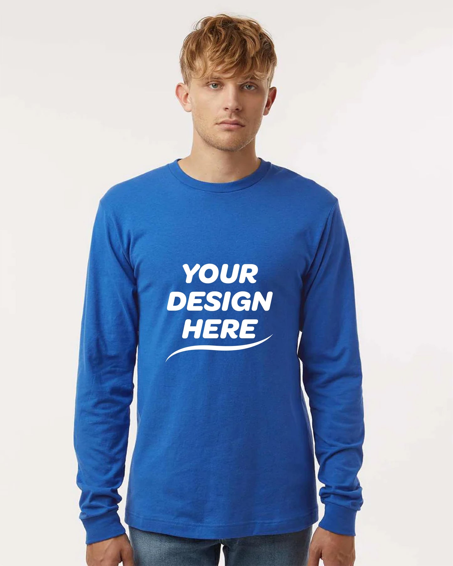 Custom Long Sleeve Cotton T-Shirt – Add Your Logo or Design