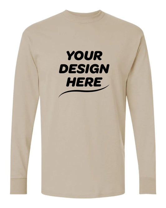 Custom Long Sleeve Cotton T-Shirt – Add Your Logo or Design
