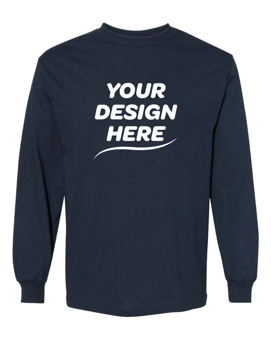 Custom Heavyweight Long Sleeve Cotton T-Shirt – Add Your Logo or Design